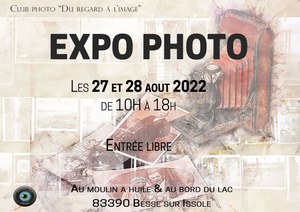 exposition photo au bord du lac de Besse