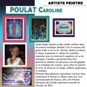 Poulat Caroline, artiste peintre. Présente à la journée L'Art s'expose à Besse sur Issole le 15 juin 2024